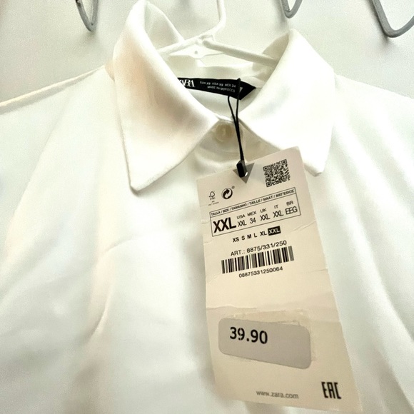 ZARA SATIN EFFECT SHIRT WHITE NWT - Picture 6 of 6